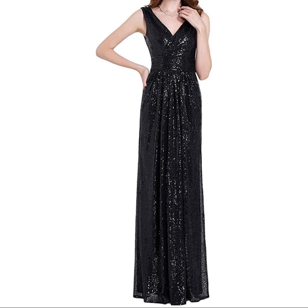 Black Kate Kasin Sequined Gown
